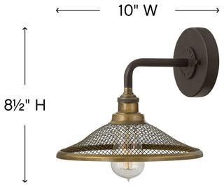 Hinkley Rigby Small Single Light Sconce, Buckeye Bronze