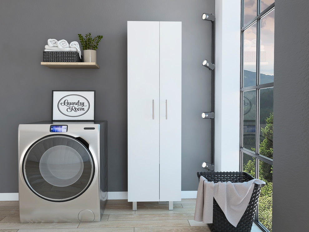 Norway Broom Closet Pantry, White