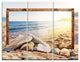"Framed Beach Rocks" Metal Wall Art, 3 Panels, 36"x28"