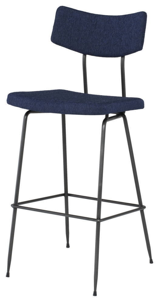 Soli True Blue Fabric Bar Stool