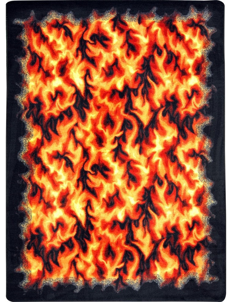 Kaleidoscope Rug, Inferno, 7'8"x10'9", Red
