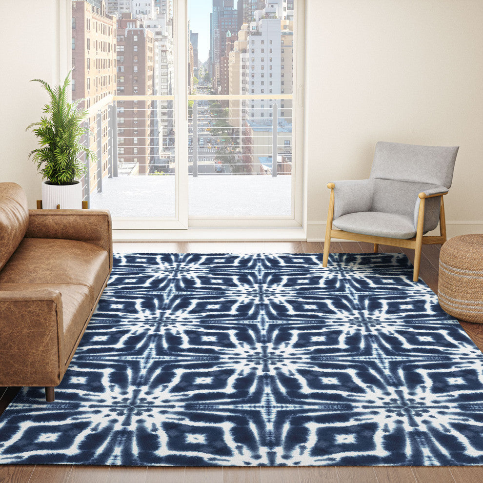 Jacqueline Maldonado Watercolor Shibori Indigo Area Rug