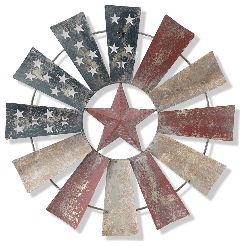 21"Antique Metal Americana Wall Art