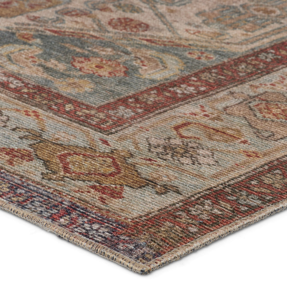 Machine Washable Jaipur Living Arkansas Medallion Blue/ Red Runner Rug 3'X10'