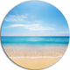 Calm Blue Sea And Sky, Seashore Photography Disc Metal Artwork, 36"