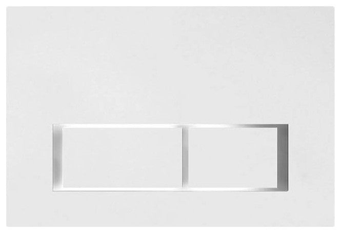 Concealed Tank Push Button, White Push Plate, Rectangular Buttons