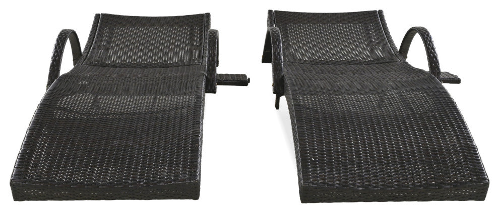 Gewnee Outdoor Wicker Chaise Lounge Chairs Set of 2