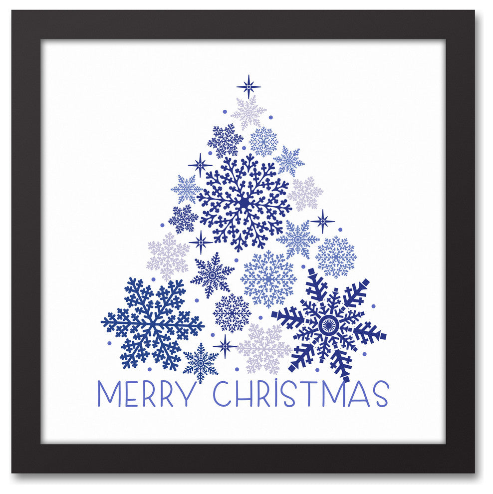 Snowflake Tree 12x12 Black Framed Canvas