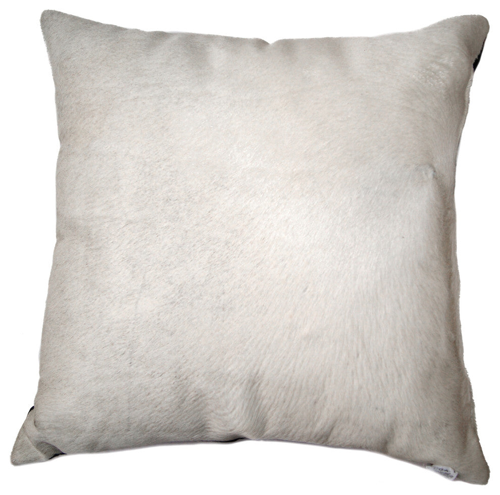 Torino Cowhide Pillow, Off-White, 18"x18"