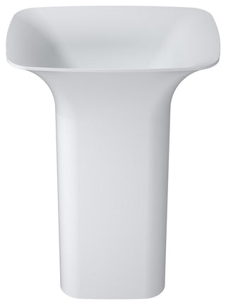 23" Polystone Free-Standing Bathroom Sink, Glossy White, No Faucet