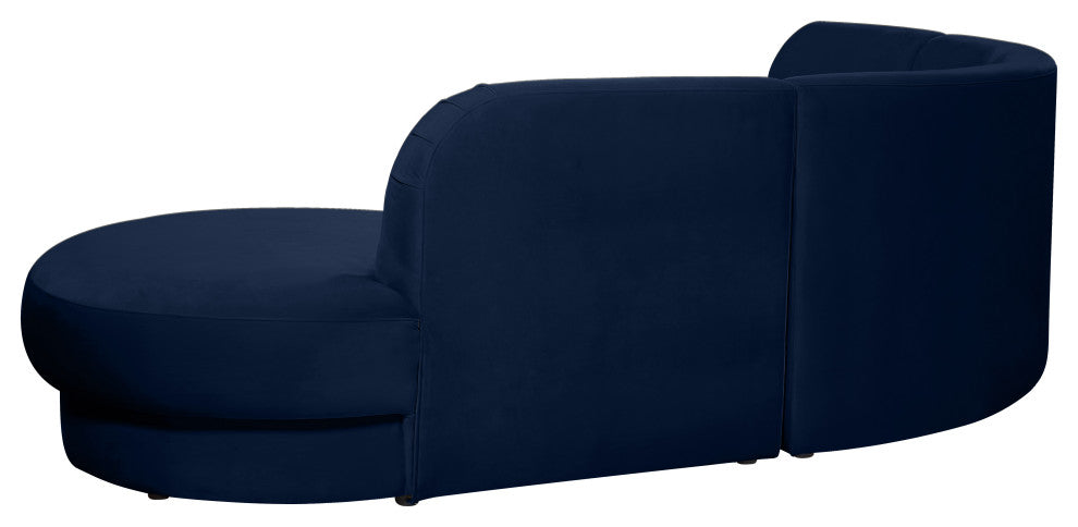 Rosa Velvet Upholstered 3-Piece Sectional, Navy