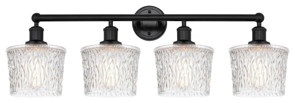 Niagra 34" Bath Vanity Light, Matte Black, Clear Shade