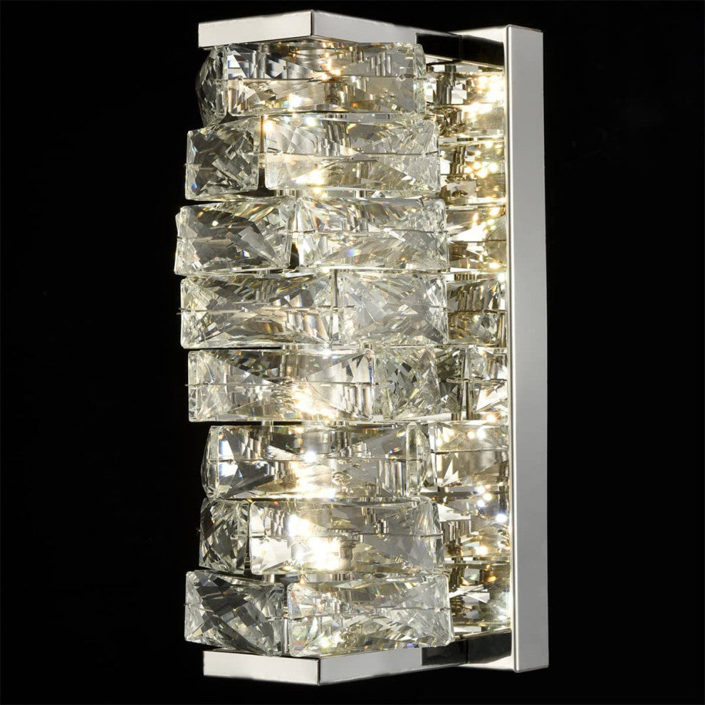 Modern LED Wall Lights Crystal Wall Sconce, Chrome