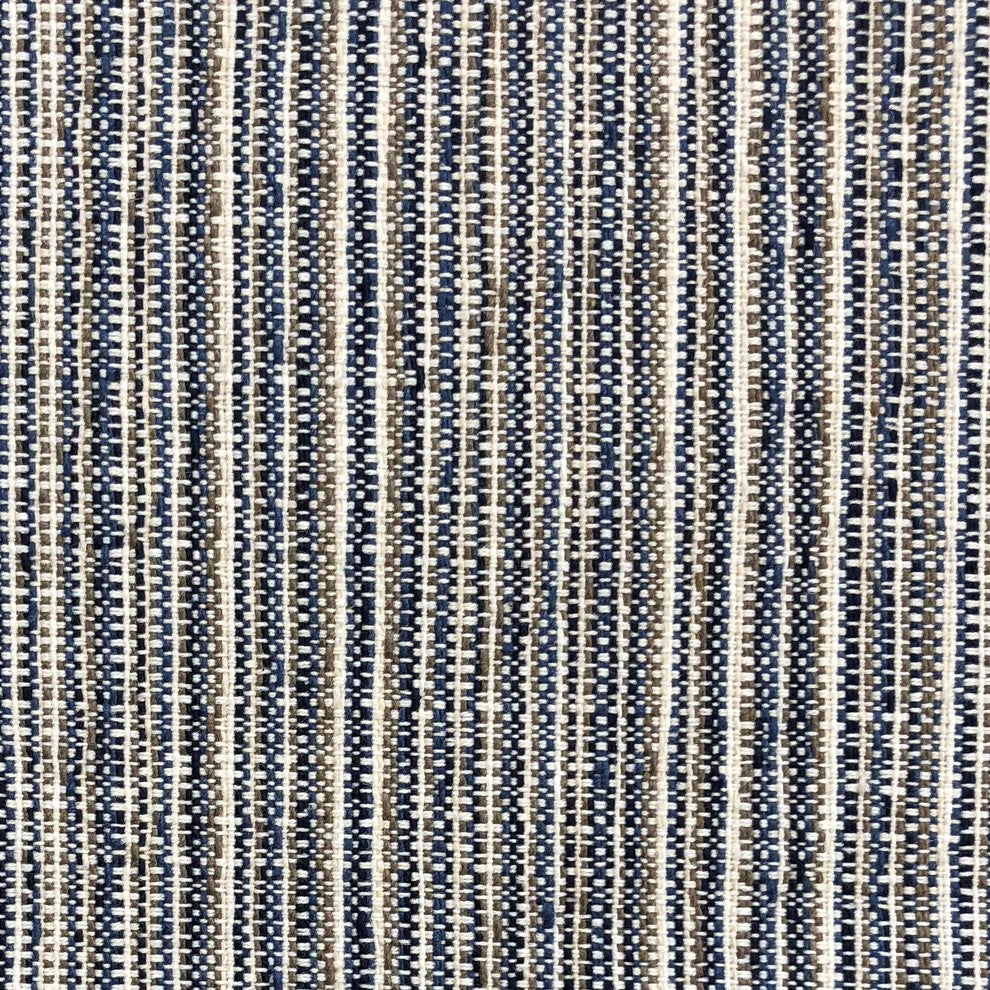 Parallel Lanes Blue, Beige and Brown Luxury Throw Pillow, 20"x26" Standard