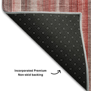 Premium Machine Washable Mayfield AMF543 Red 2'3" x 7'6" Runner Rug