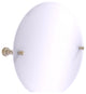Carolina Frameless Round Tilt Mirror with Beveled Edge, Antique Pewter
