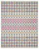 7' X 10' Blue And Ivory Geometric Dhurrie Area Rug
