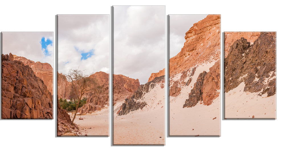"Fantastic Panorama of White Canyon" Wall Art Landscape, 5 Panels, 60"x32"