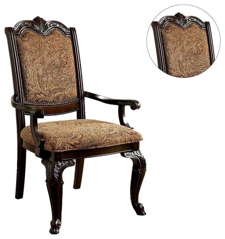 Pattern Dining Chair, Brown Cherry, Arm Chair