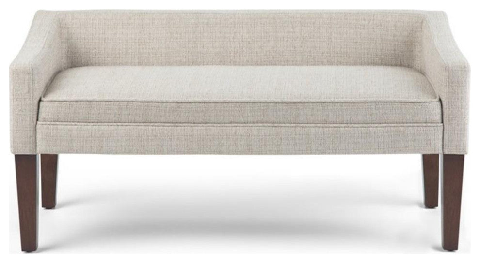 Parris  50 Inch Wide Contemporary Upholstered Bench In Platinum