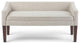 Parris  50 Inch Wide Contemporary Upholstered Bench In Platinum