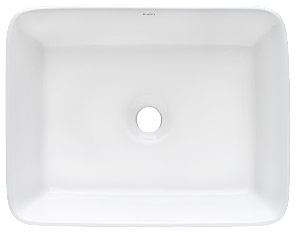 Ruvati 19 x 14 inch Bathroom Vessel Sink White Rectangular - RVB1915