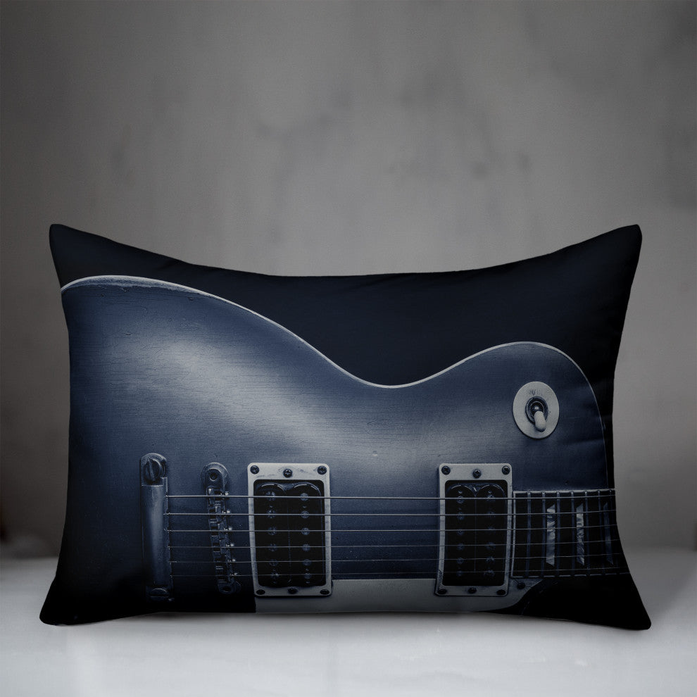 Guitar on Blue 14x20 Indoor/Outdoor Pillow