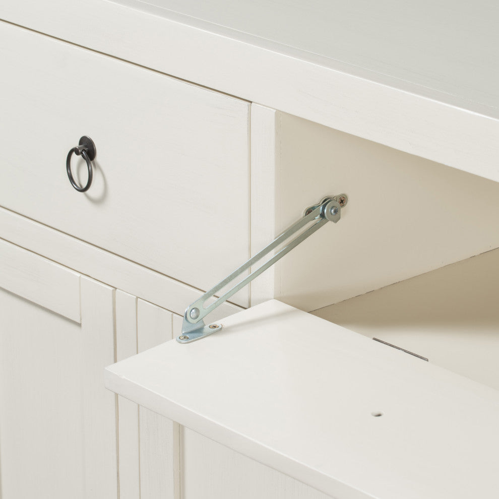60-inch Wood Sideboard with Drawers and Shelves, White, 60'' X 36''