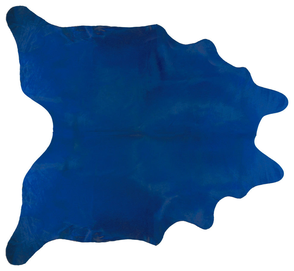 Geneva 6'x7' Cowhide Rug, Cobalt Blue