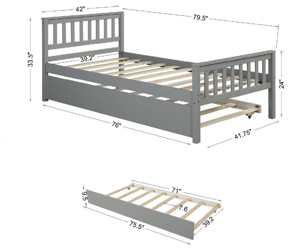 Gewnee Platform Bed Frame with Headboard and Footboard