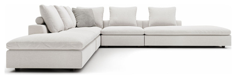 Lucerne Modular Chaise, Ashen Fabric, Ashen Fabric, Set07-5pc