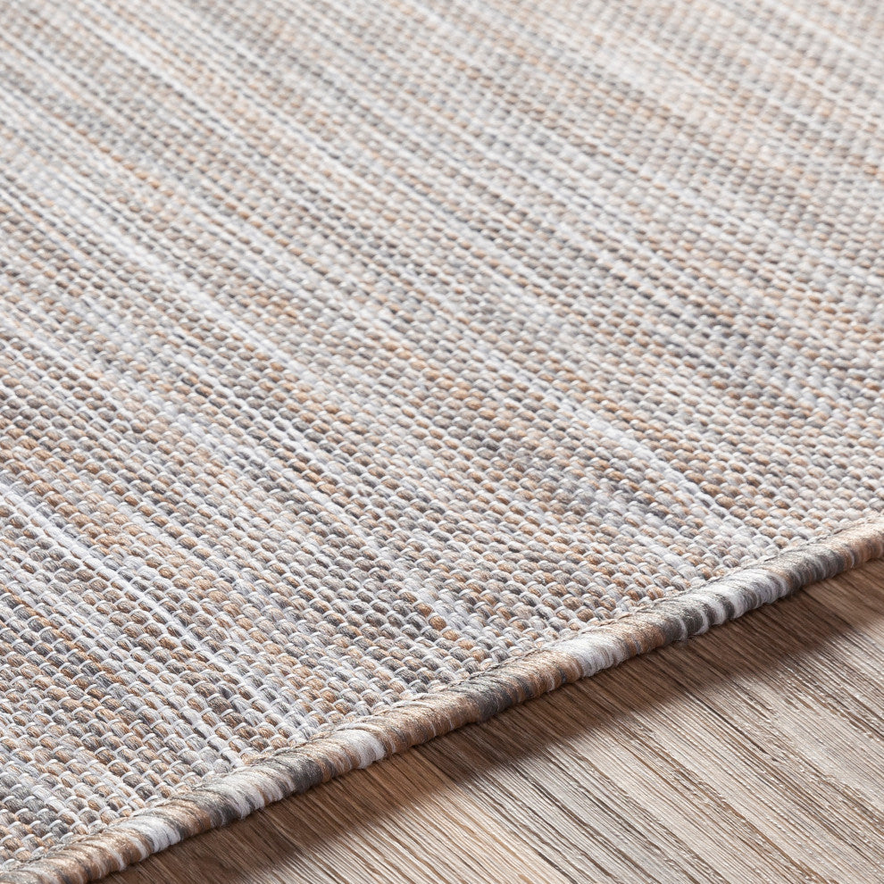 Surya Pasadena PSA-2301 6'7"x9' Rug, Camel/Medium Gray/Light Gray