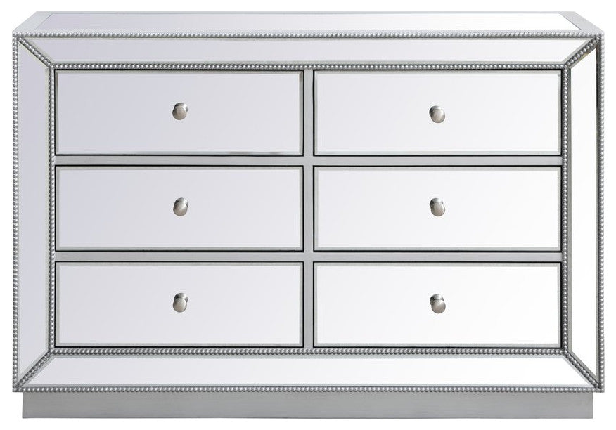 Elegant MF53017S 48"Mirrored Cabinet, Antique Silver