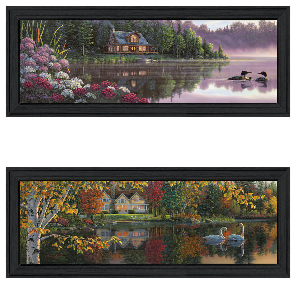 "Lake Panoramic Beauty" Collection By Kim Norlien, Printed Wall Art, Black Frame