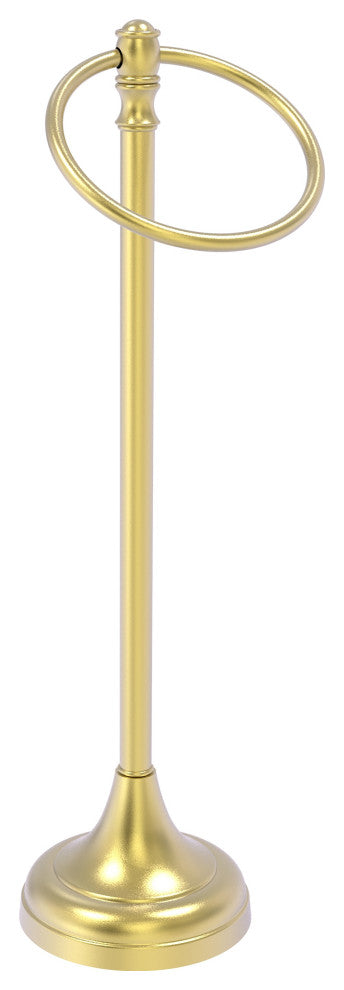 Carolina Guest Towel Ring Stand, Satin Brass
