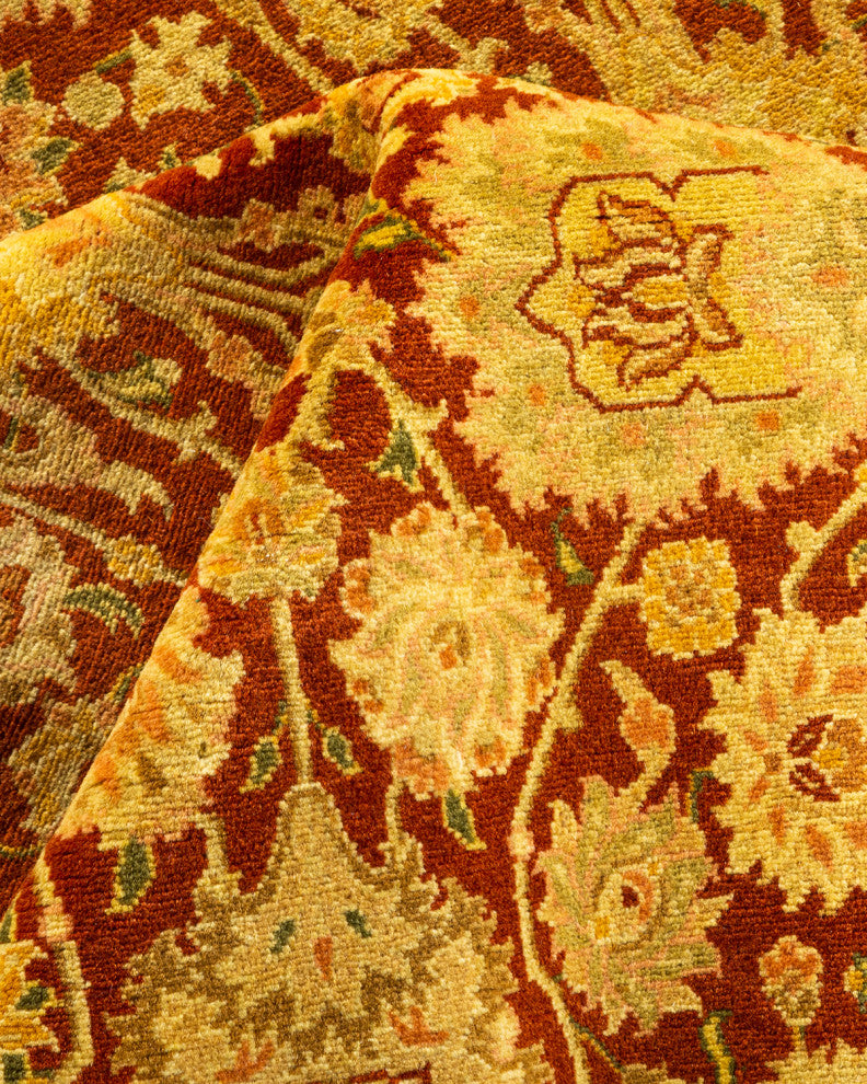 Mogul, One-of-a-Kind Hand-Knotted Area Rug Orange, 4' 8 x 7' 5