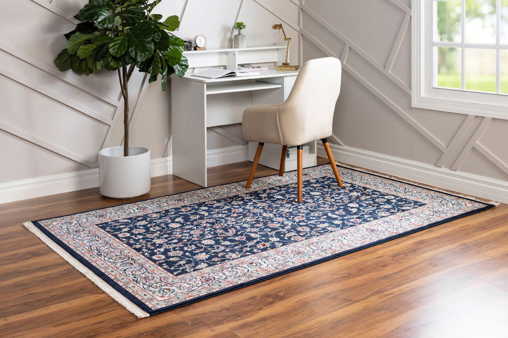 Traditional Kelayeh Round 5' Round Waves Area Rug