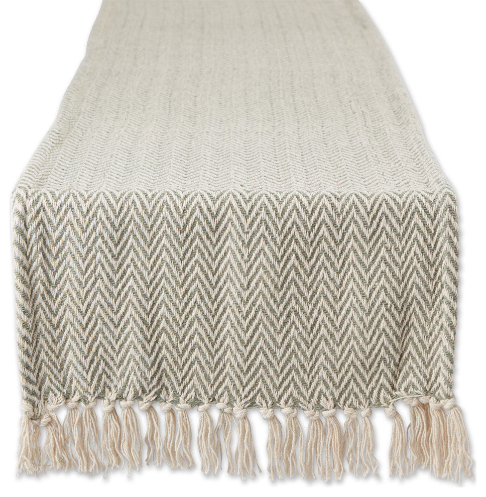 Artichoke Chevron Table Runner 15x72