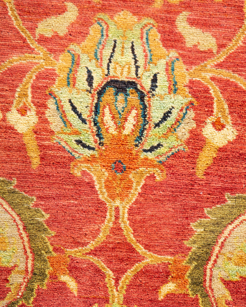Mogul, One-of-a-Kind Hand-Knotted Area Rug Orange, 9' 1" x 9' 1"
