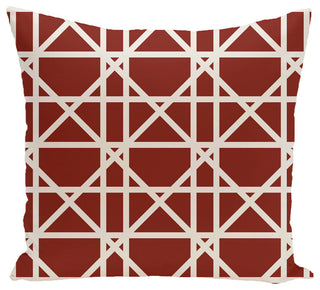 Trellis Geometric Print Pillow, Orange, 20"x20"
