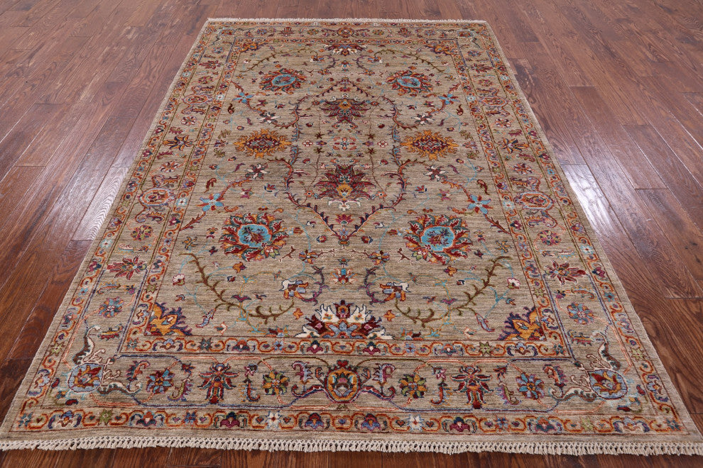5' 7" X 7' 9" Persian Tabriz Handmade Wool Rug Q7620