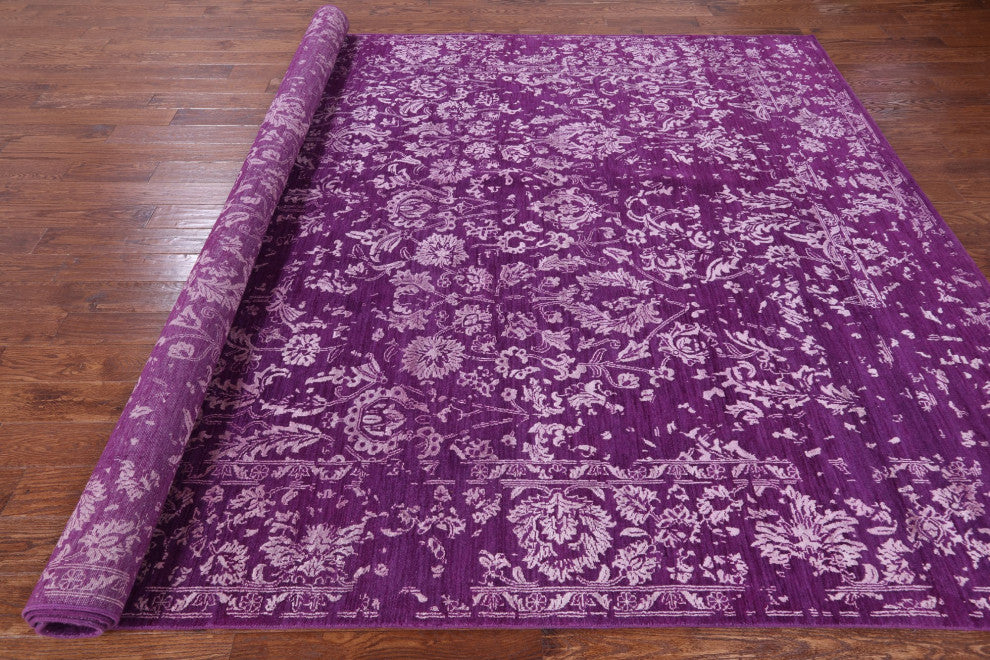 8' 11" X 12' 3" Persian Wool and Silk Hand Knotted Rug Q11762