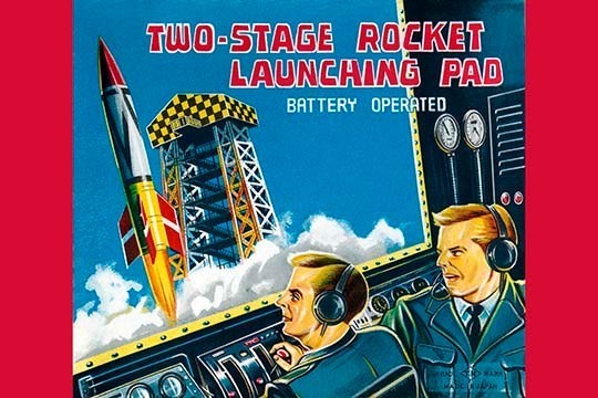 Two-Stage Rocket Launching Pad - Canvas Poster 20" x 30"