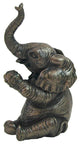 Baby Elephant Sitting - Applauding Statue- Small Figurine by Veronese Design