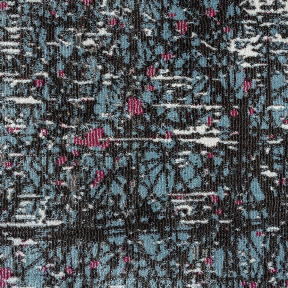 8??x 10??Blue Chaotic Strokes Area Rug