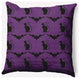 20" x 20" Cats and Bats Indoor/Outdoor Polyester Throw Pillow, Amethyst
