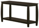 Wood Sofa Table with Shelf, Cappuccino