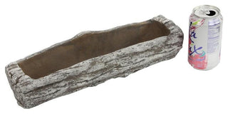 Admired By Nature Cement Rustic White Tree Log Succulents Cactus Planter, 14"