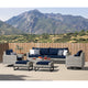 Milo Gray 8 Piece Sunbrella Outdoor Patio Motion Seating Set, Navy