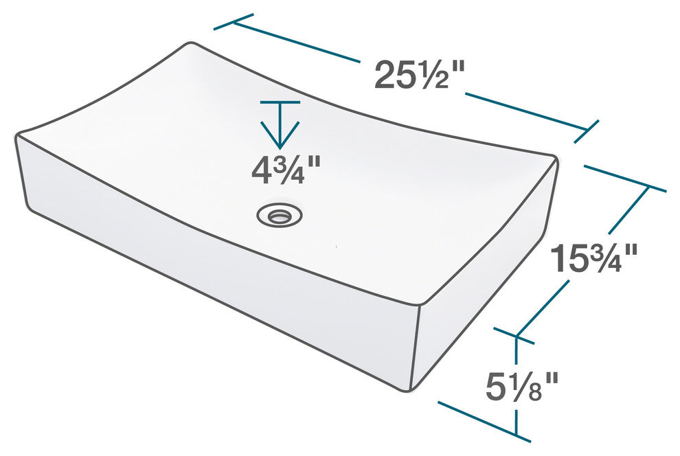 P033VW Porcelain Vessel Sink, White